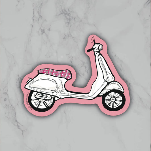 Waterproof Vinyl Pink Vespa Scooter