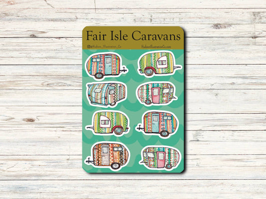 Fair Isle Caravans Sticker Sheet