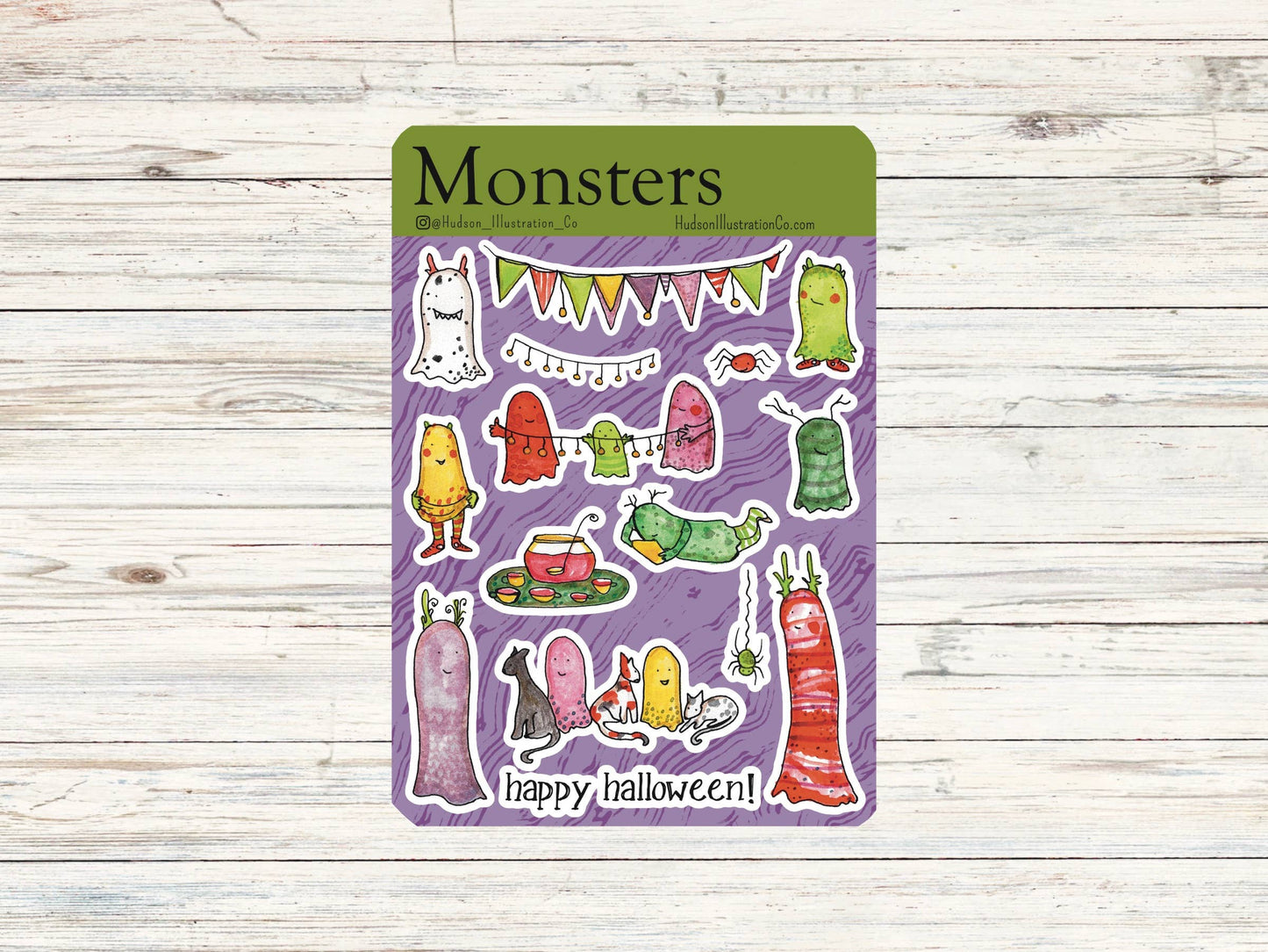 Monsters Sticker Sheet - Halloween