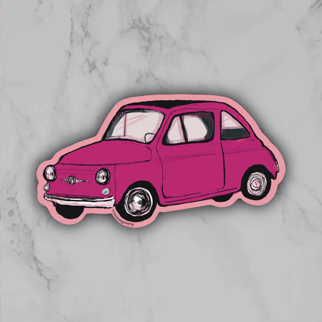 Magenta Fiat Sticker or Magnet