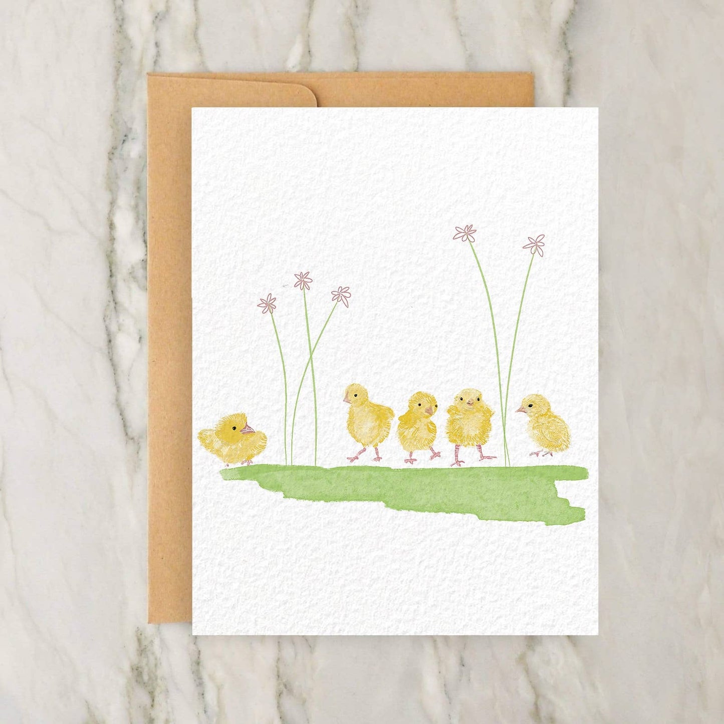 Cute Baby Chicks Spring / Easter 4x5" Greeting Card