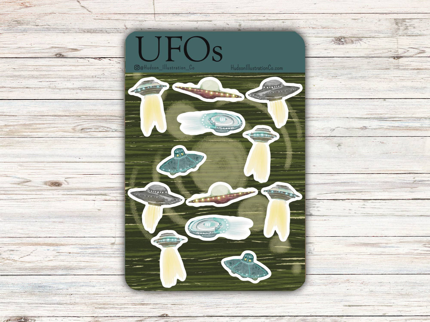 UFO Alien Spaceships Sticker Sheet - Cryptidcore X Files