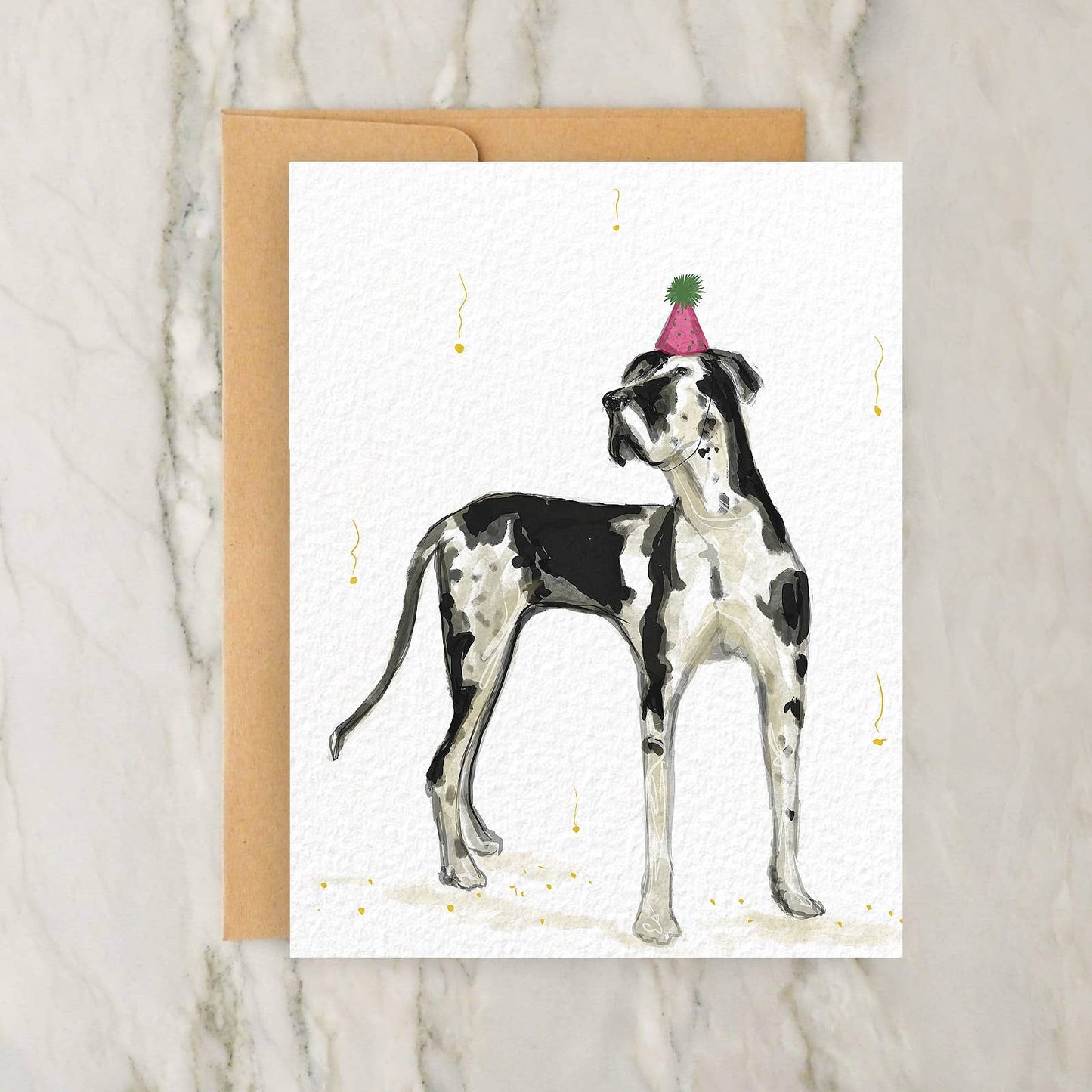 Great Dane Dog Birthday Card 4x5"