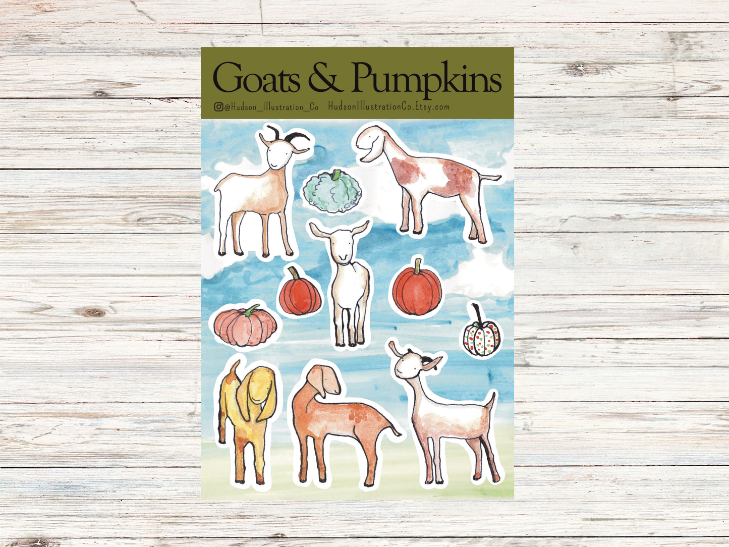 Goats & Pumpkins Sticker Sheet