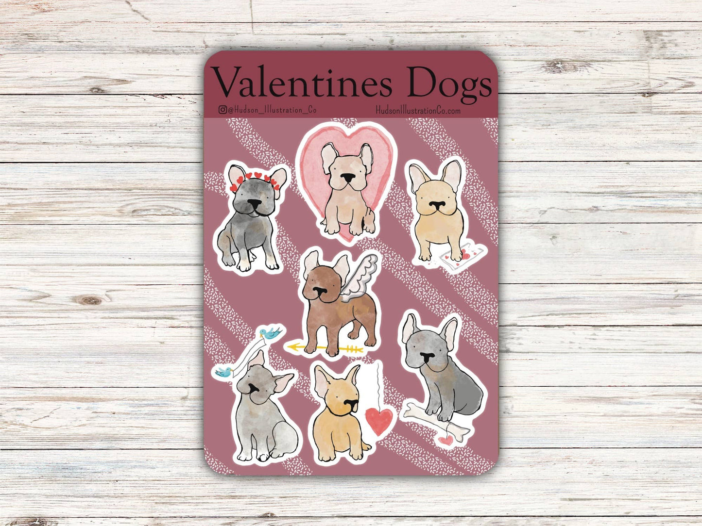 Valentines Day Dogs Sticker Sheet