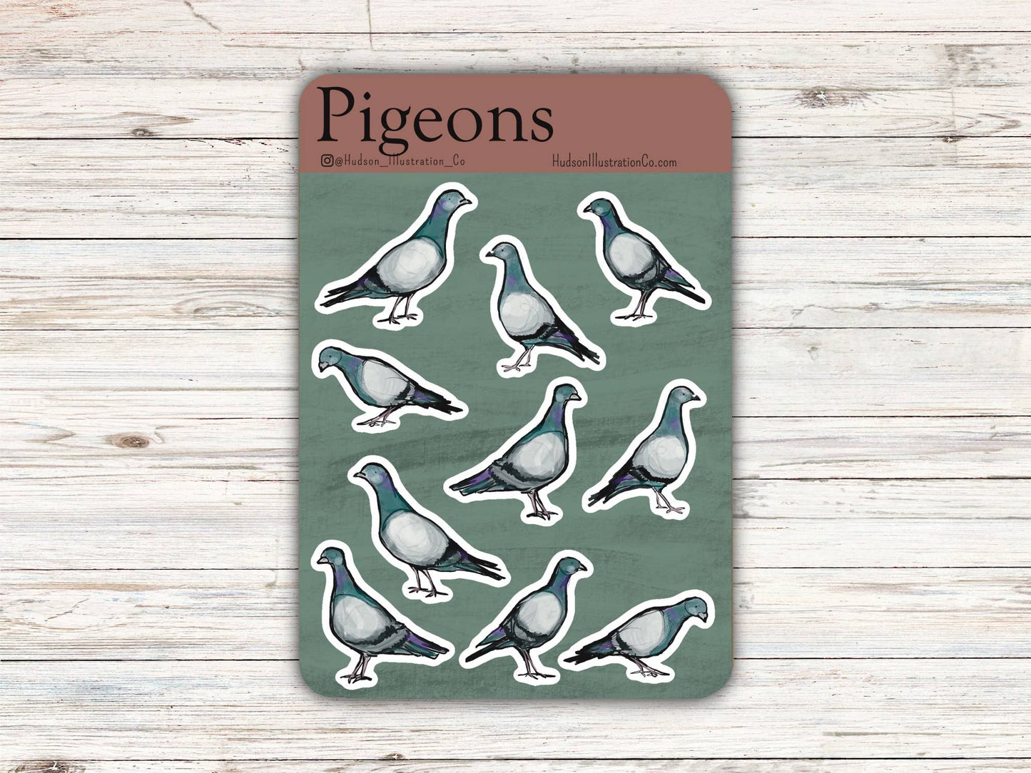 Pigeons - Matte Recycled Kiss Cut Sticker Sheet - January