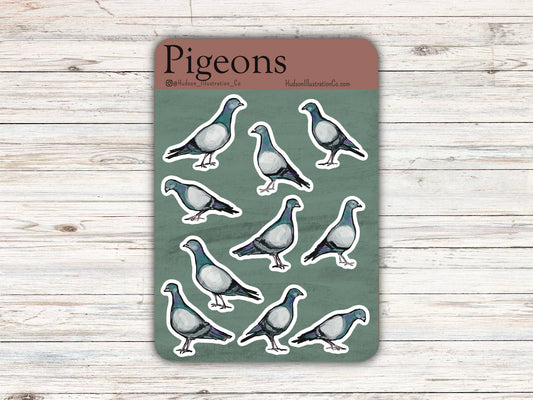 Pigeons - Matte Recycled Kiss Cut Sticker Sheet - January