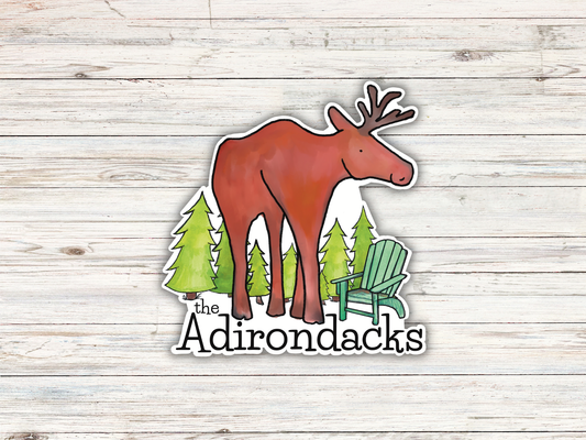 Waterproof Vinyl Moose Adirondack Sticker