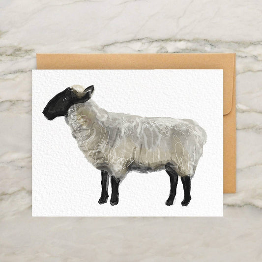 Black and White Sheep Card 4x5"