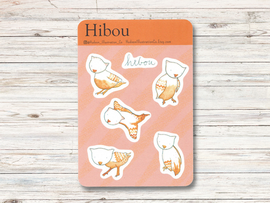 Hibou Owl Sticker Sheet