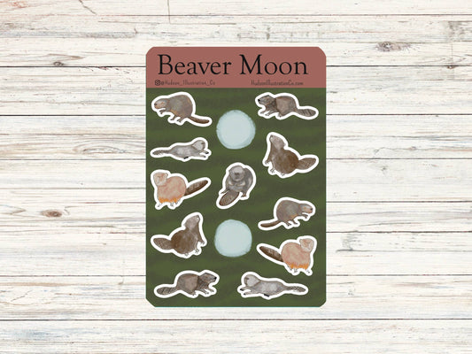 Beaver Moon - Matte Kiss Cut Sticker Sheet - November