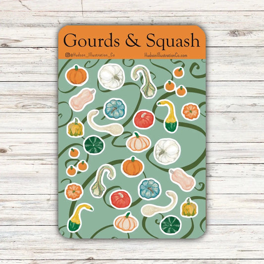 Gourds and Pumpkins Sticker Sheet