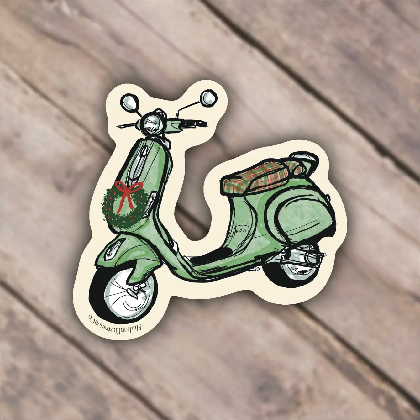 Christmas Vespa Sticker or Magnet