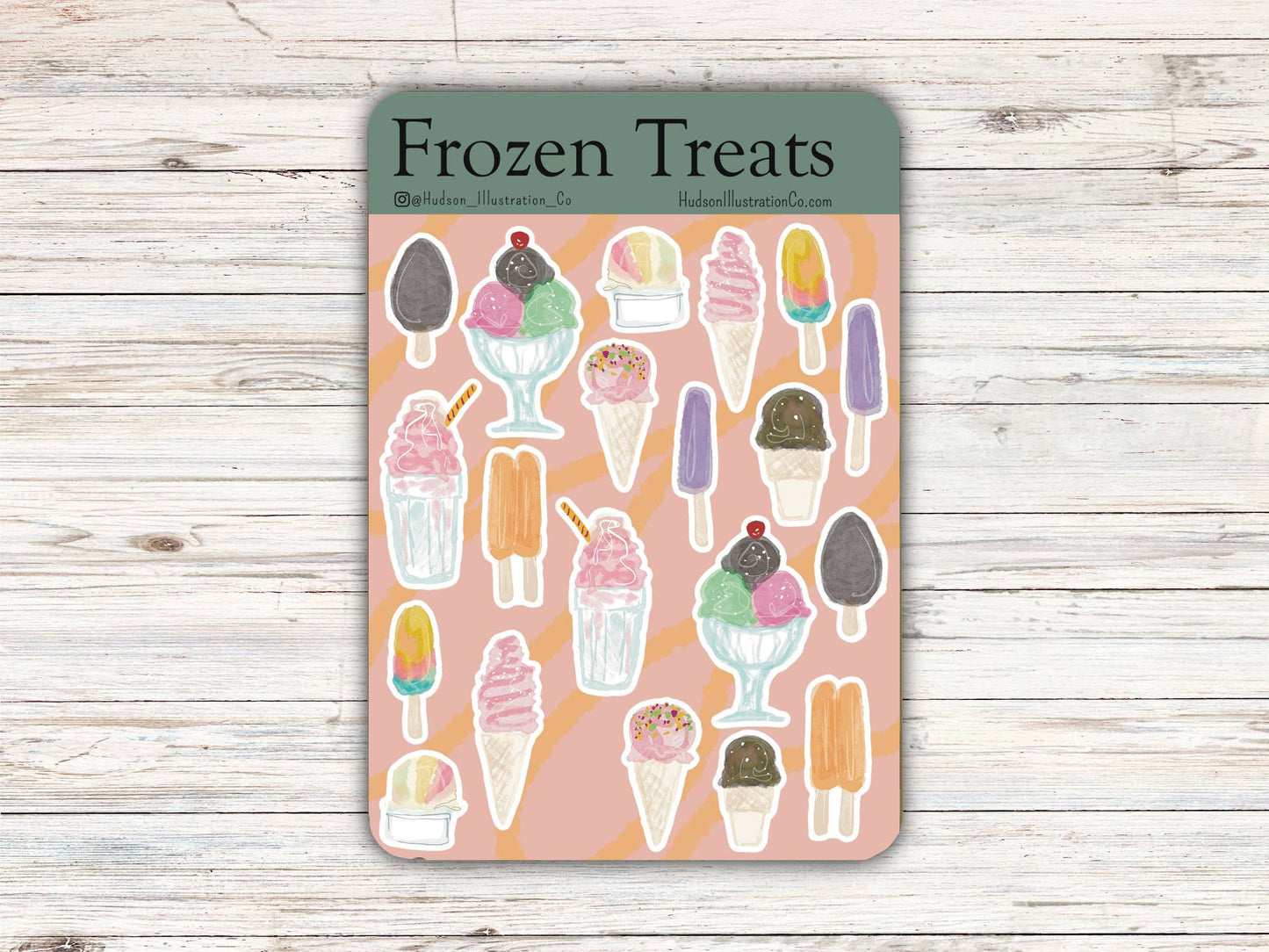 Frozen Treat Ice Cream Sticker Sheet - Summer Scrapbook