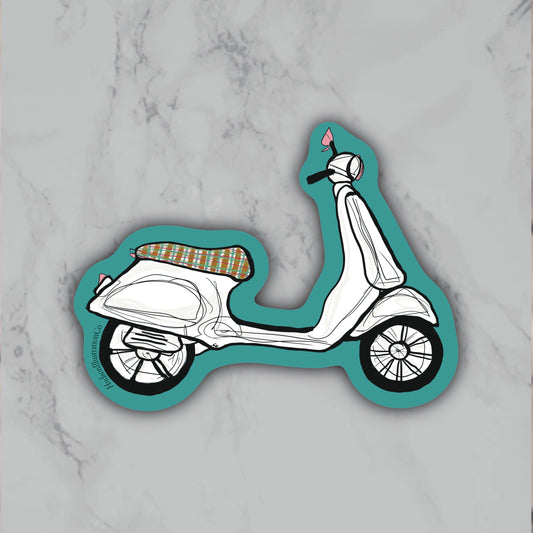 Waterproof Vinyl Blue Vespa Scooter