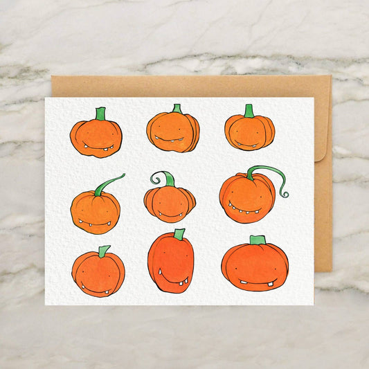 Cute Halloween Pumpkin Jack'O'Lantern Card 4x5"